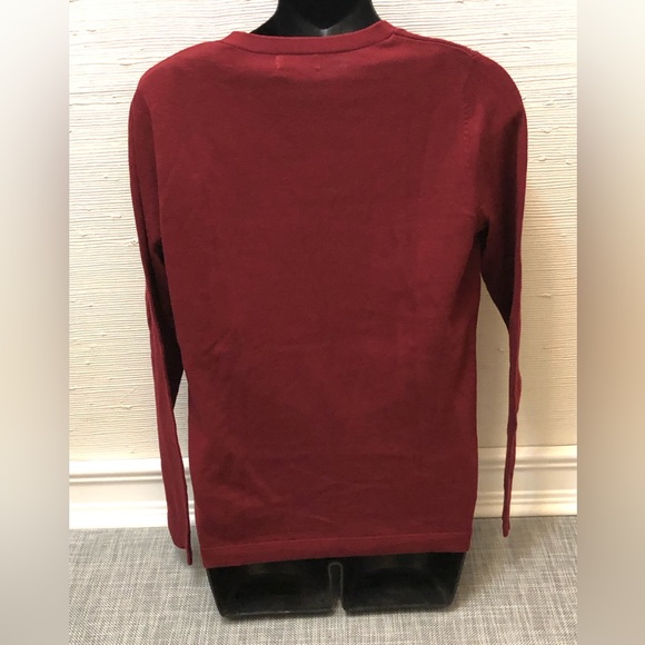 LOVELY REITMANS R-ESSENTIALS DEEP RED V-NECK CARDIGAN - Picture 6 of 13